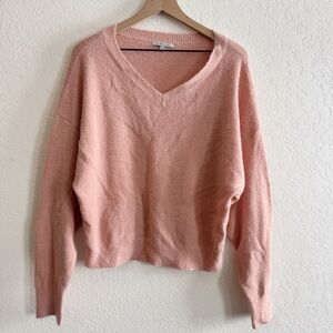 Cozy Casual Soft Pink V-Neck Sweater